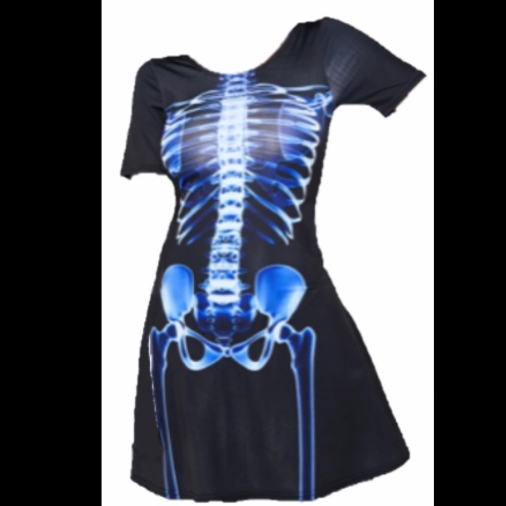 DOLLS KILL SKELETON X-RAY SKATER DRESS